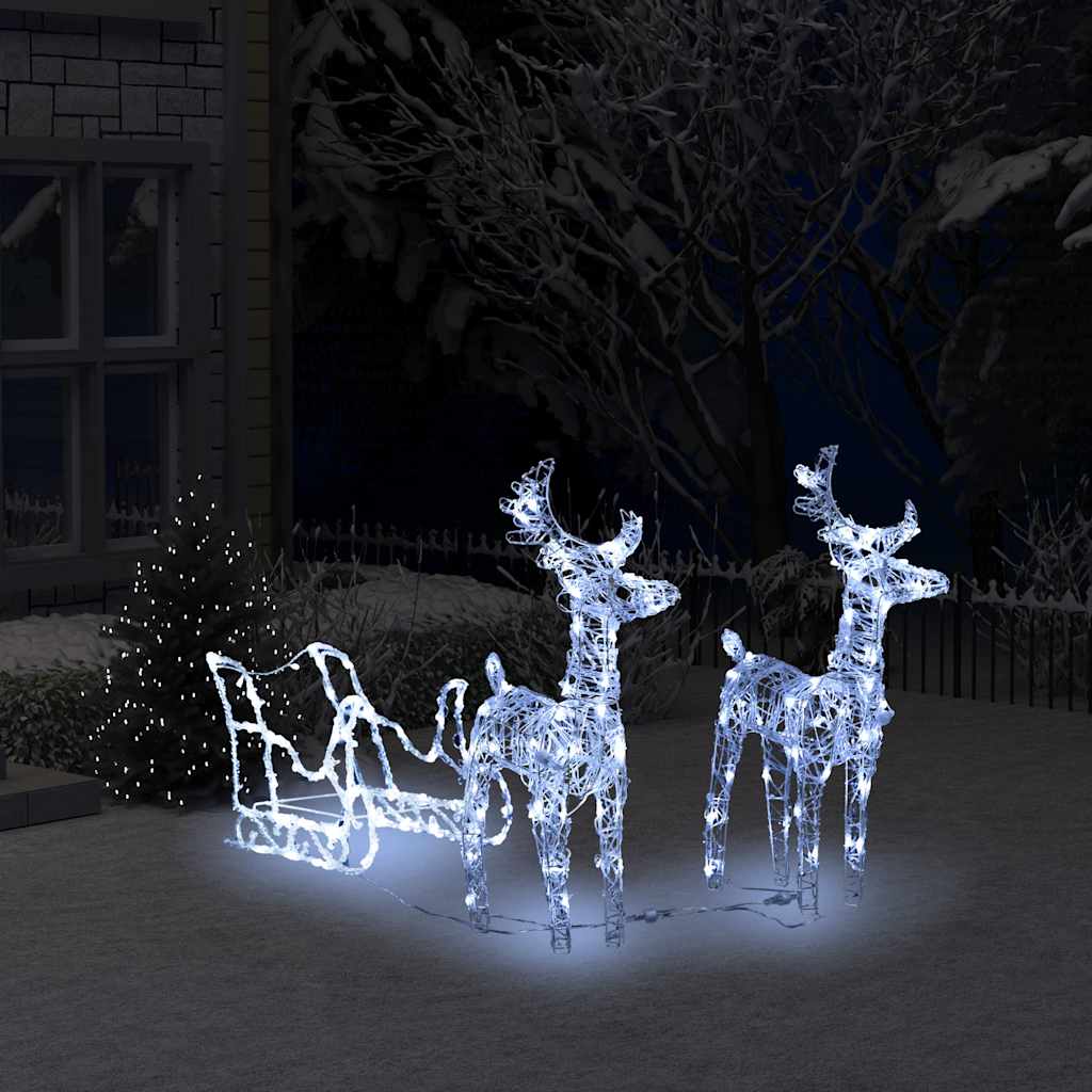Décoration De Noël Rennes Et Traîneau 320 Led Acrylique