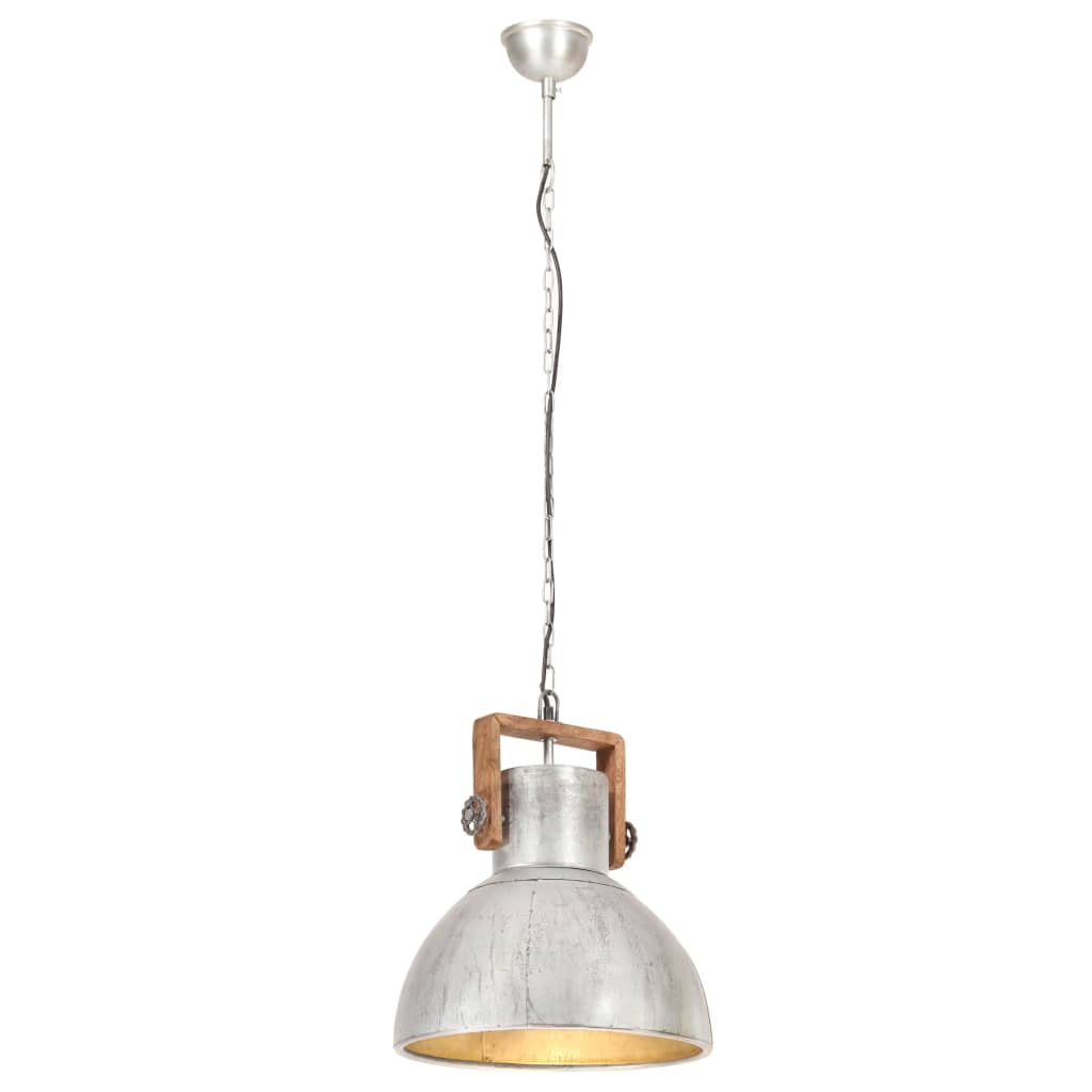 Lampe Suspendue Industrielle 25 W É Rond 40 Cm E27 Argent