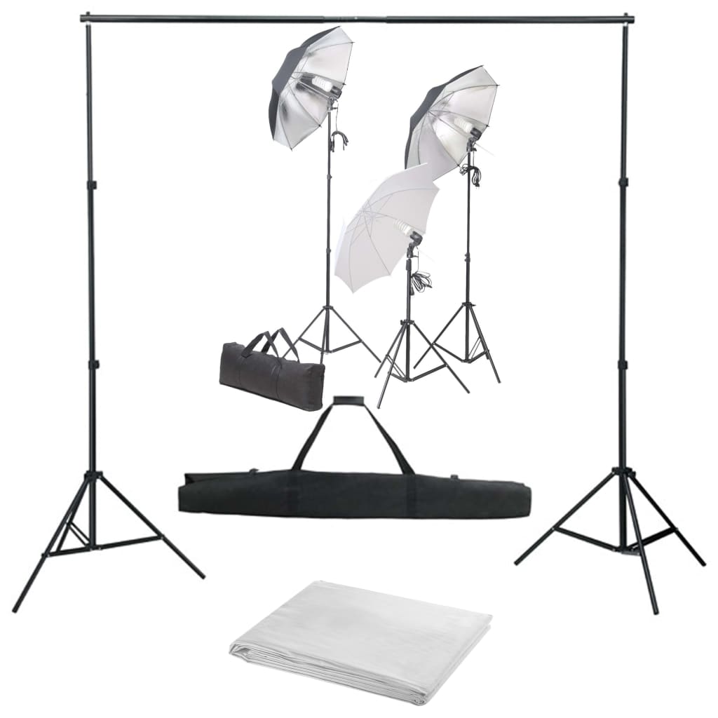 Kit De Studio Photo Avec Ensemble D'éclairage Et Toile De Fond