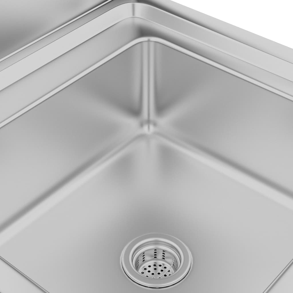 Évier De Cuisine Commercial 60X60X96 Cm Acier Inoxydable