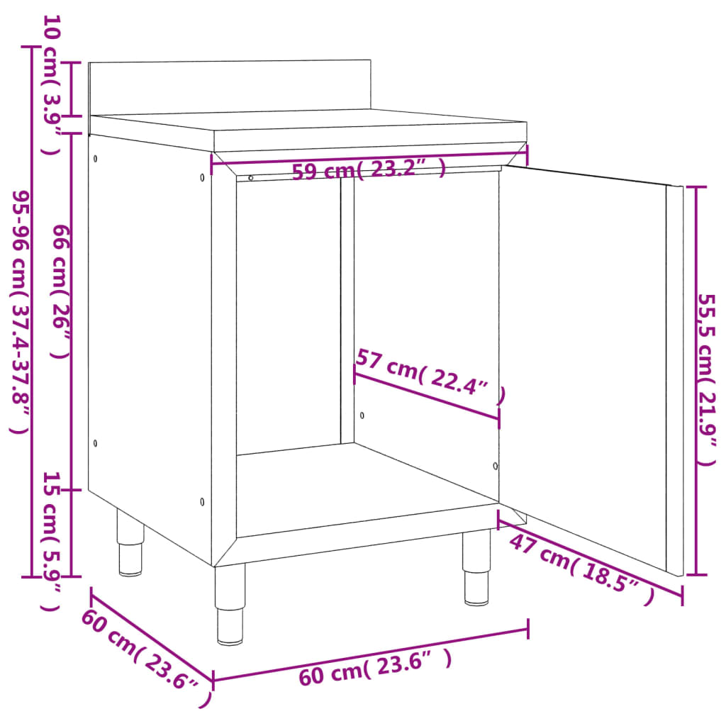 Table De Travail Commerciale Avec Armoire Inox