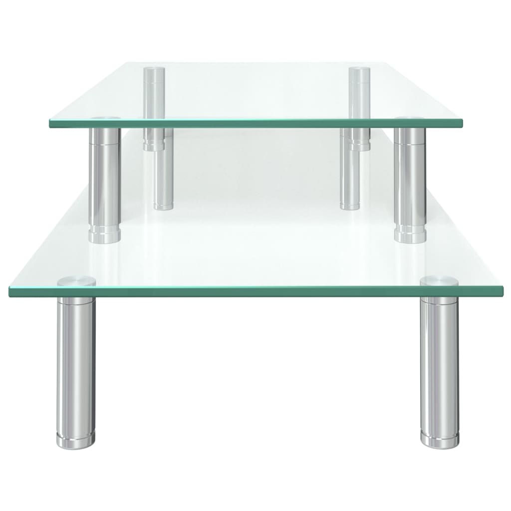 Support De Moniteur À 2 Niveaux Verre Transparent