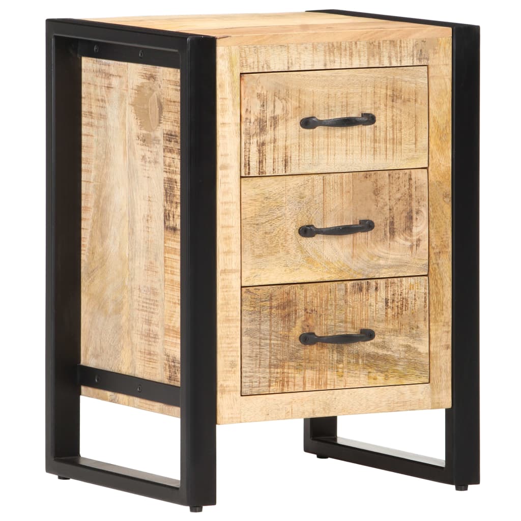 Table De Chevet 40X35X55 Cm Bois De Manguier Solide