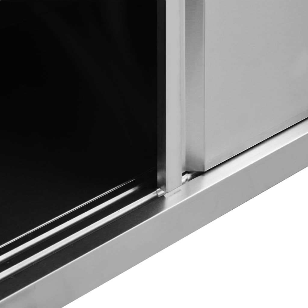Tables Avec Portes Coulissantes 2 Pcs Inox