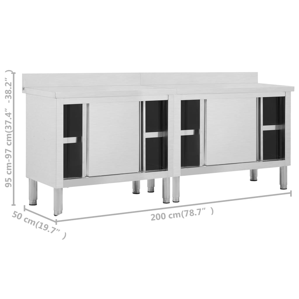Tables Avec Portes Coulissantes 2 Pcs Inox