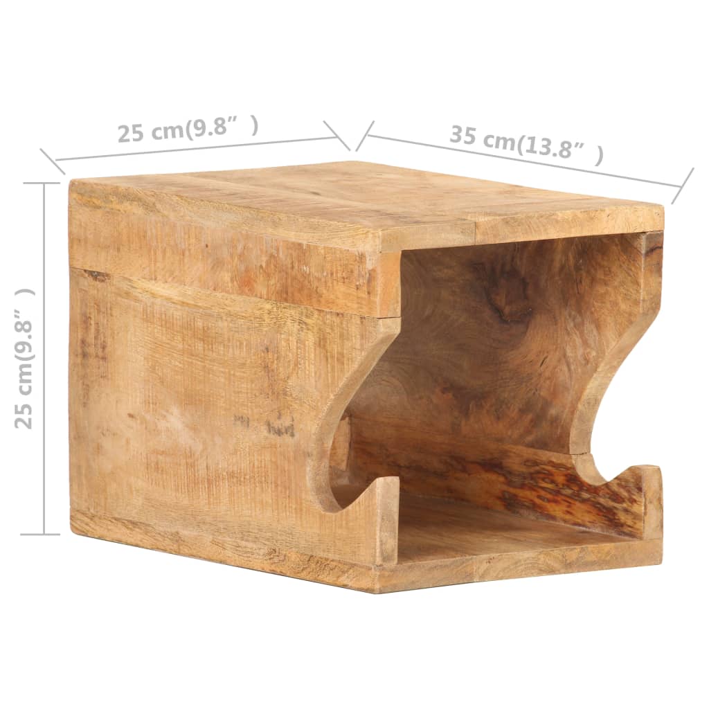 Support Mural De Vélos 35X25X25 Cm Bois De Manguier Brut Solide