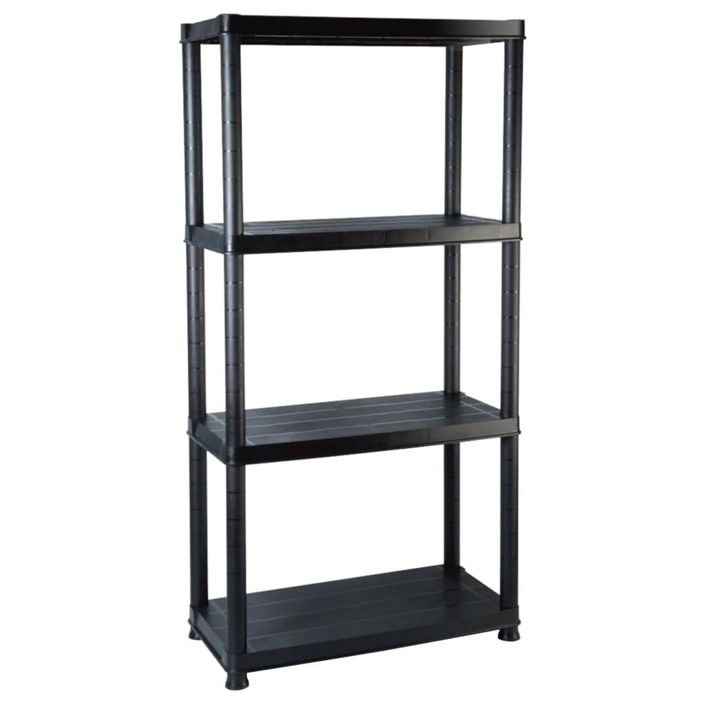 Étagère De Rangement À 4 Niveaux Noir 61X30,5X130 Cm Plastique