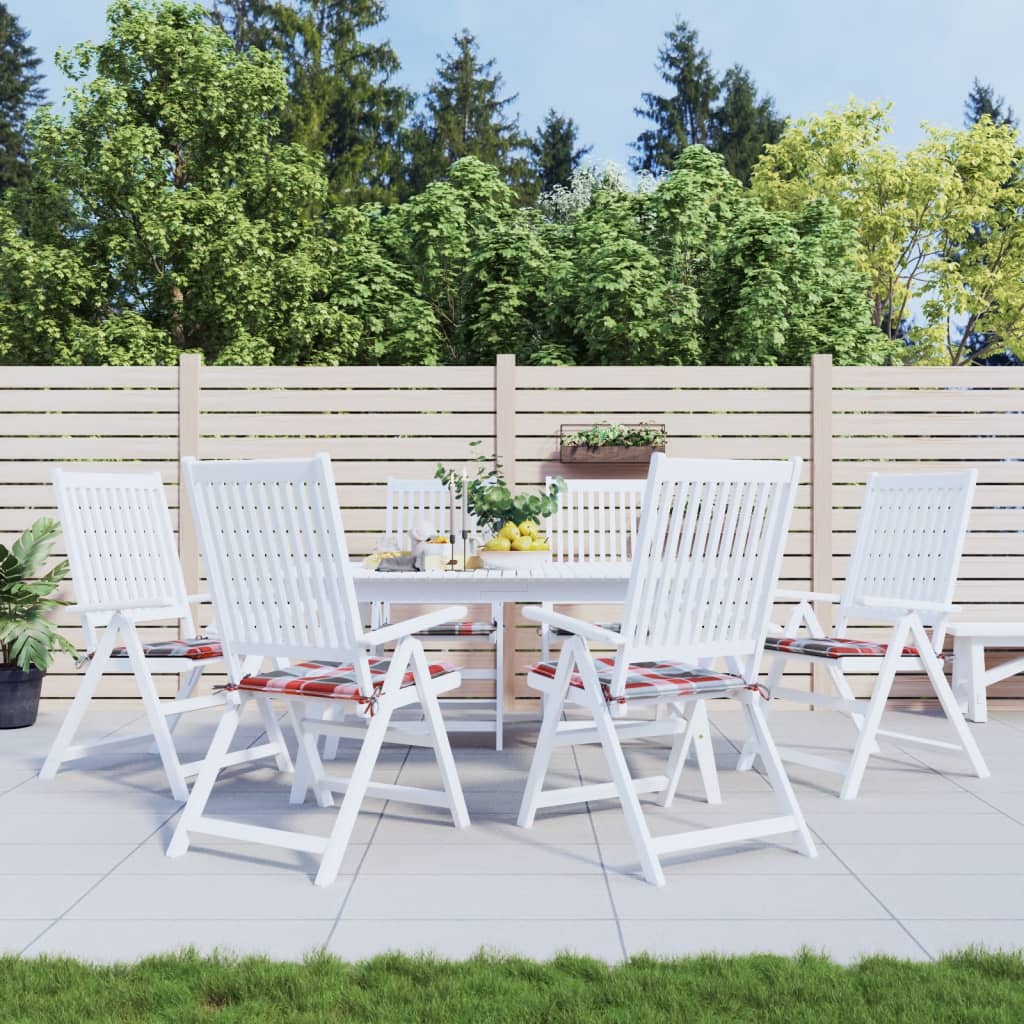 Coussins De Chaise De Jardin Lot De 6 Carreaux Rouges 40X40X3Cm