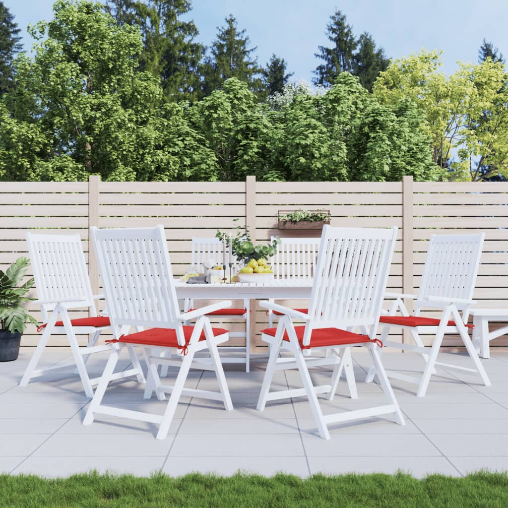 Coussins De Chaise De Jardin Lot De 6 Carreaux Rouges 40X40X3Cm