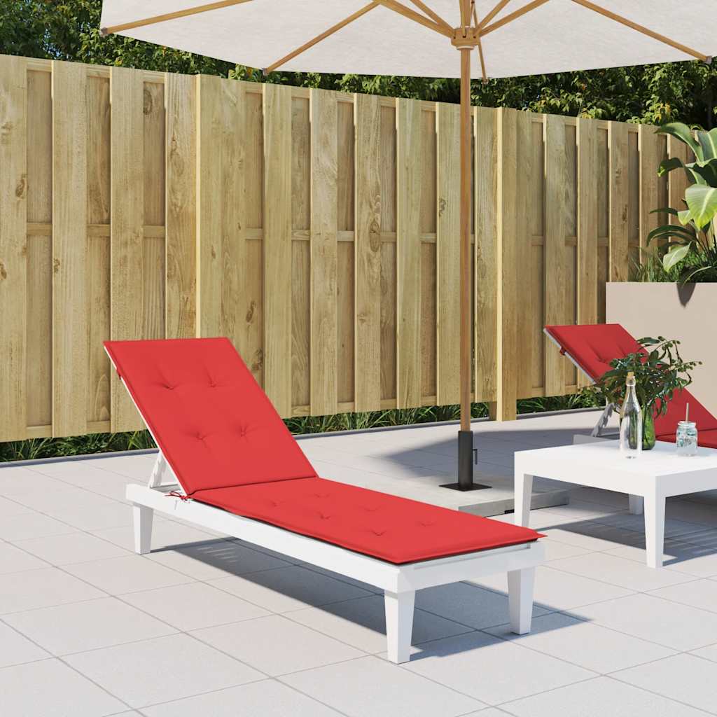 Coussin De Chaise De Terrasse Carreaux Rouge (75+105)X50X4 Cm