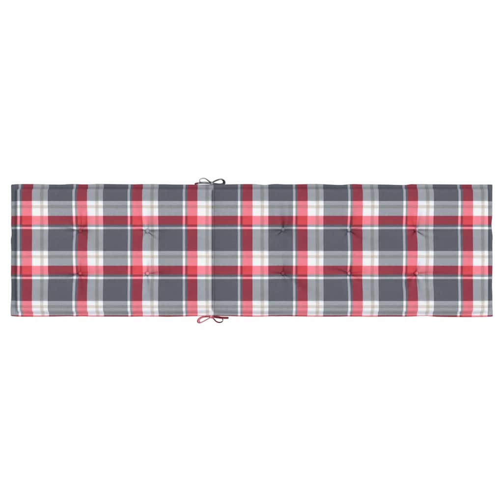 Coussin De Chaise De Terrasse Carreaux Rouge (75+105)X50X4 Cm