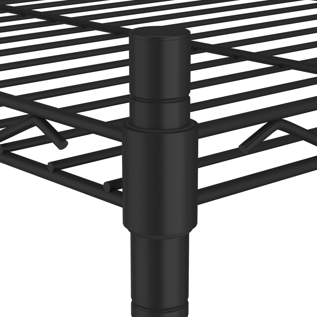 Étagère De Rangement 3 Niveaux Et Roues 150 Kg Noir