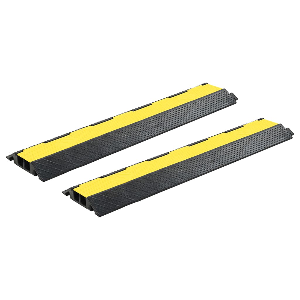 Rampes De Protection De Câble 2 Pcs 2 Canaux Caoutchouc 101,5Cm