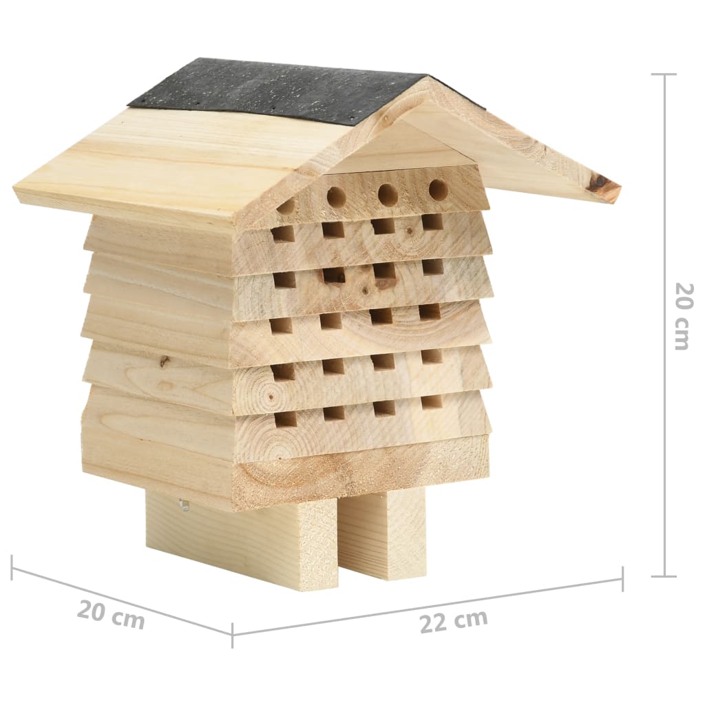 Hôtel D'abeilles Bois De Sapin Massif 22X20X20 Cm