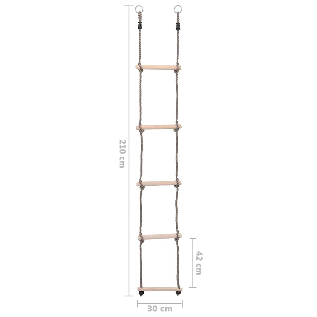 Échelle À 5 Échelons 210 Cm Bois De Pin Massif