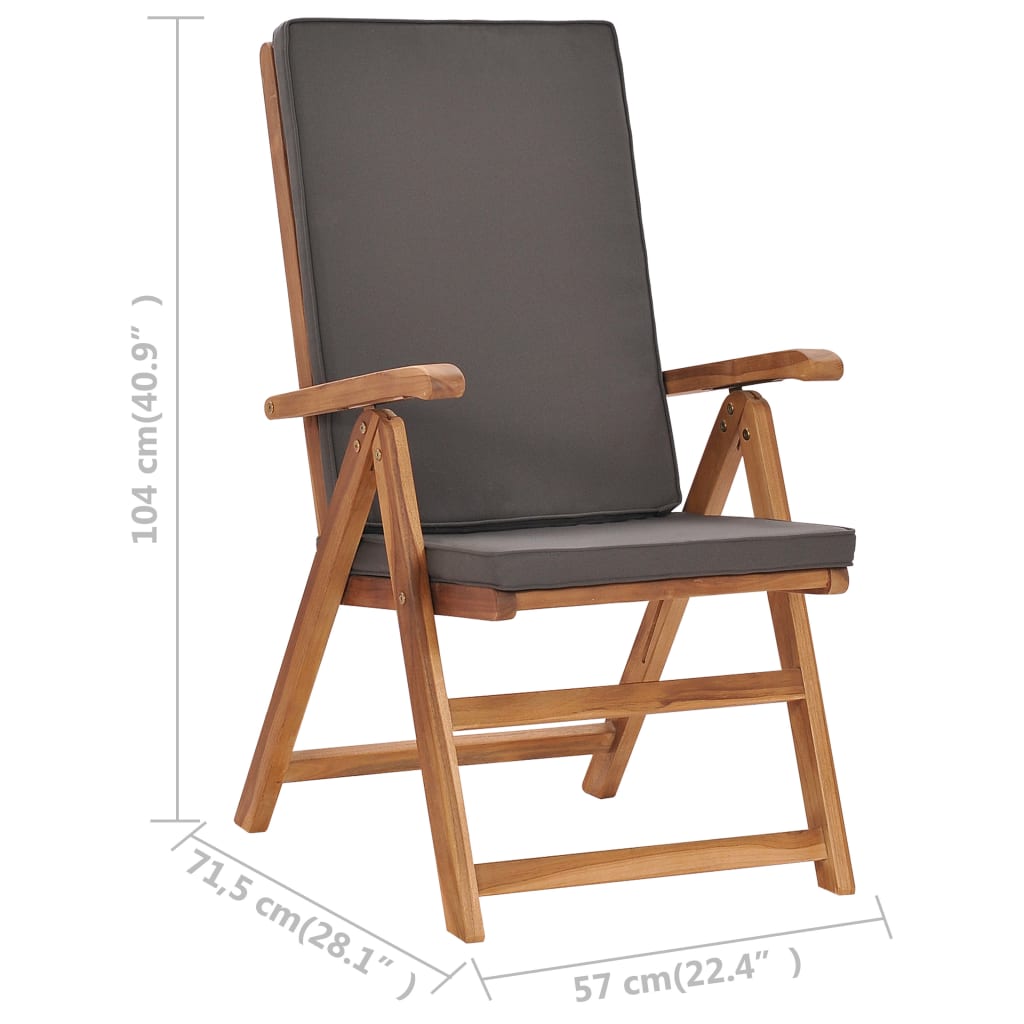 Ensemble À Manger De Jardin 5Pcs Coussins Bois Teck Massif