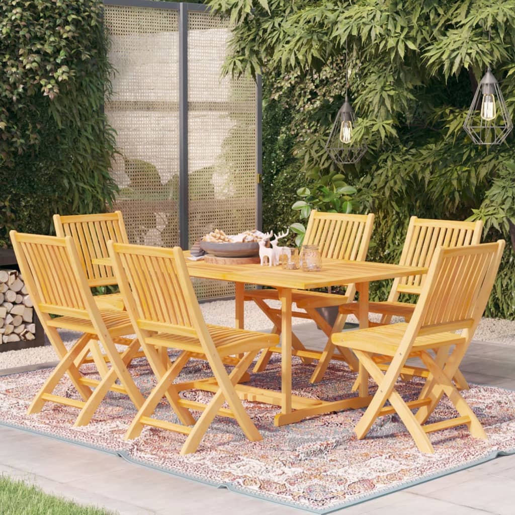 Ensemble À Manger De Jardin 7 Pcs Bois De Teck Massif
