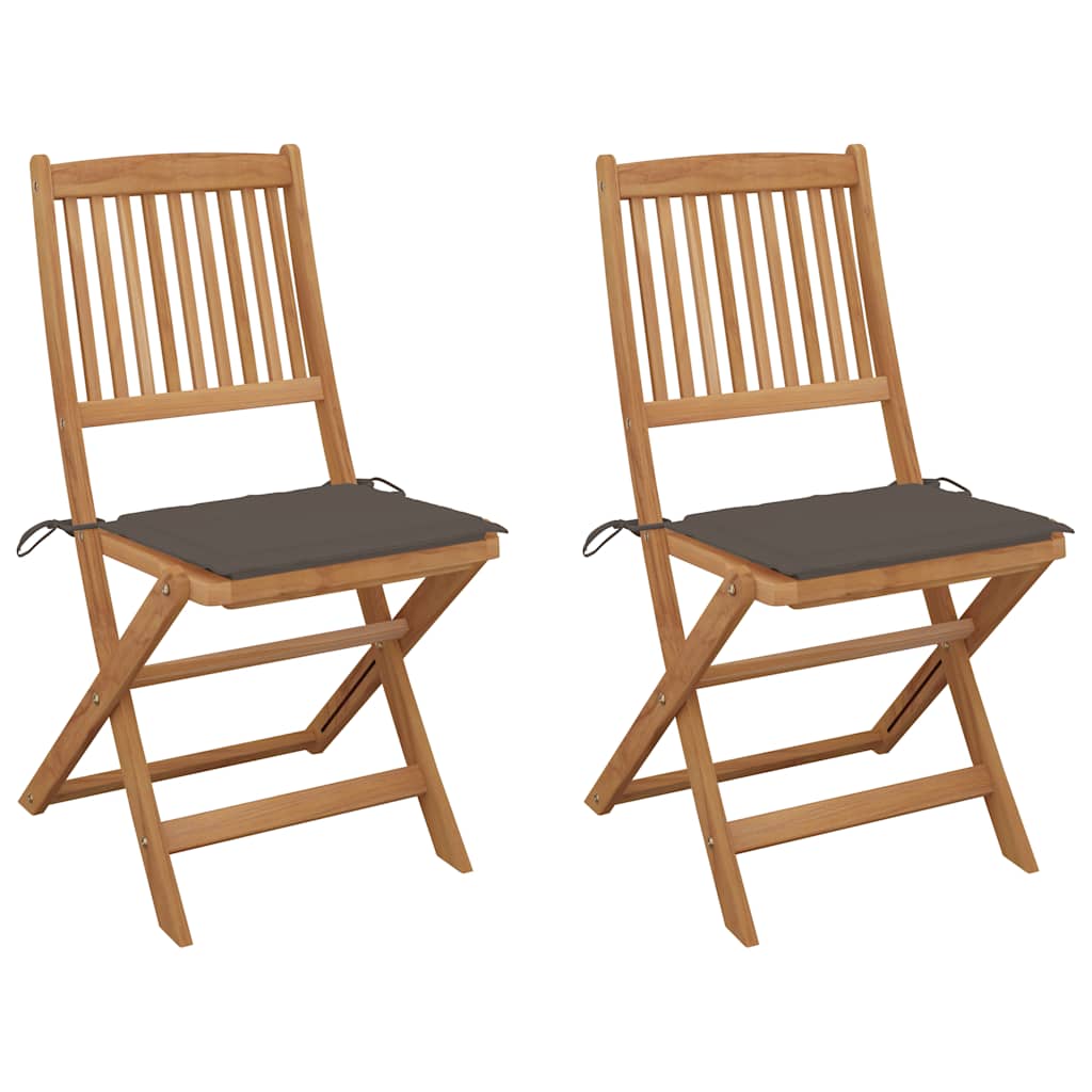 Chaises Pliables De Jardin Lot De 4 Avec Coussins Bois D'acacia