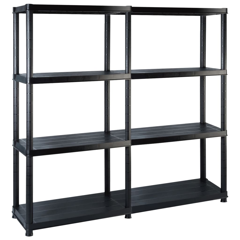 Étagère De Rangement À 4 Niveaux Noir 61X30,5X130 Cm Plastique