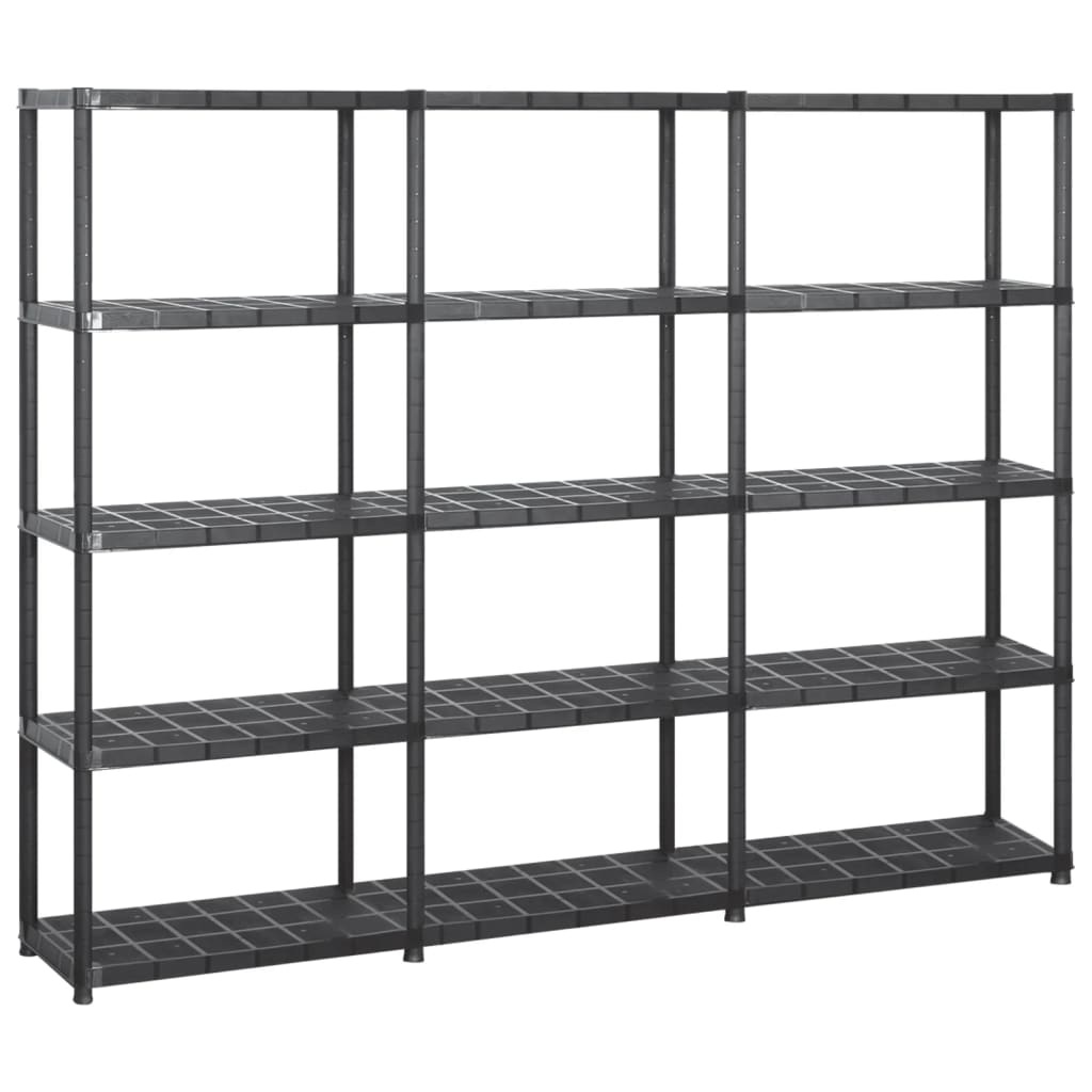 Étagère De Rangement À 4 Niveaux Noir 61X30,5X130 Cm Plastique