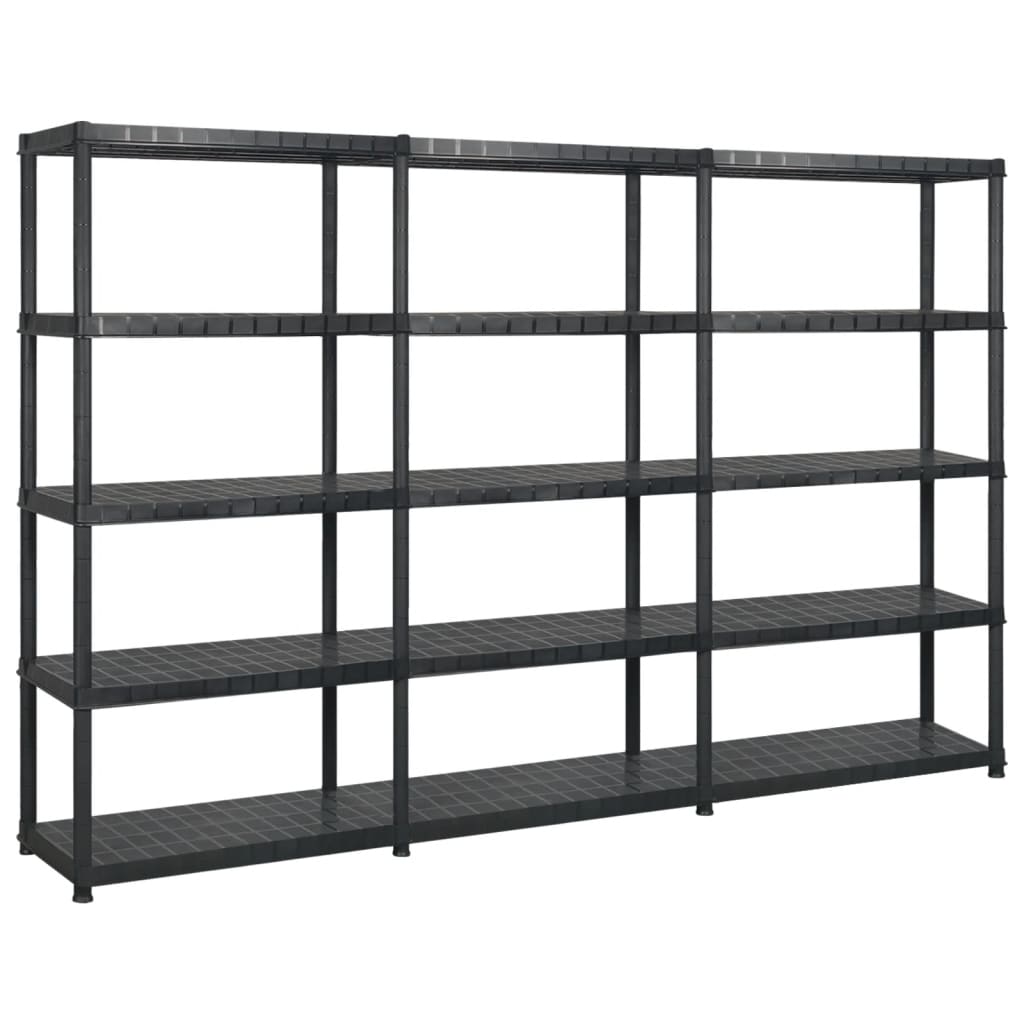 Étagère De Rangement À 4 Niveaux Noir 61X30,5X130 Cm Plastique
