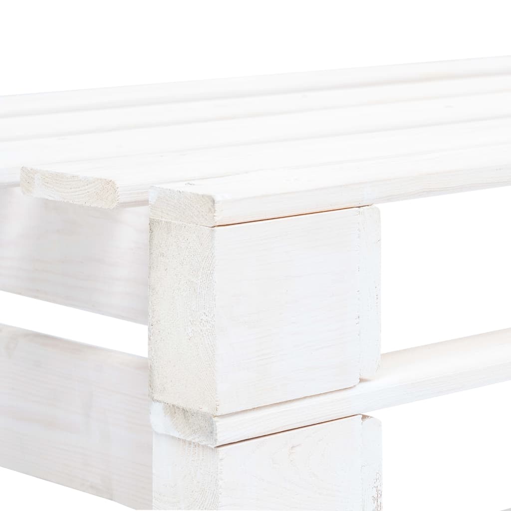 Canapé Central Palette De Jardin Blanc Bois De Pin Imprégné