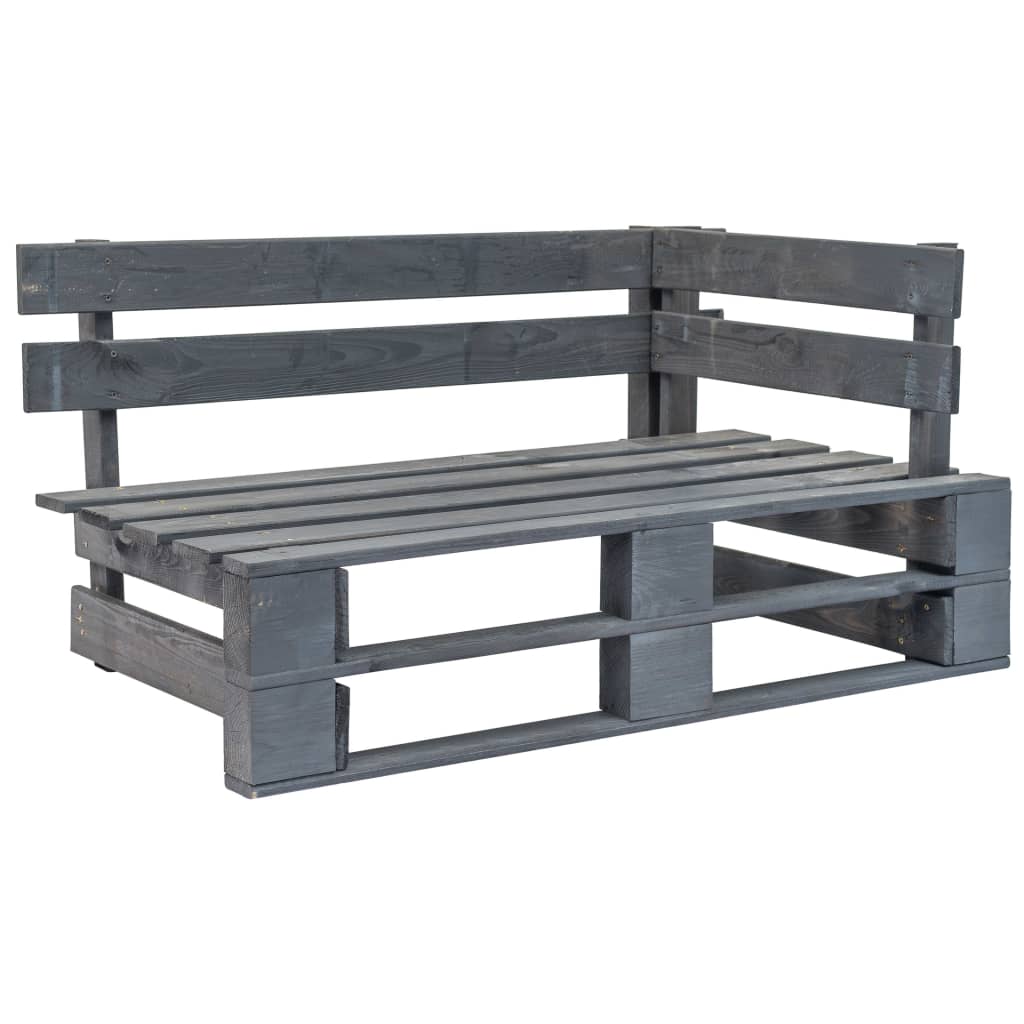 Salon De Jardin Palette 6Pcs Avec Coussins Pin Imprégné De Gris