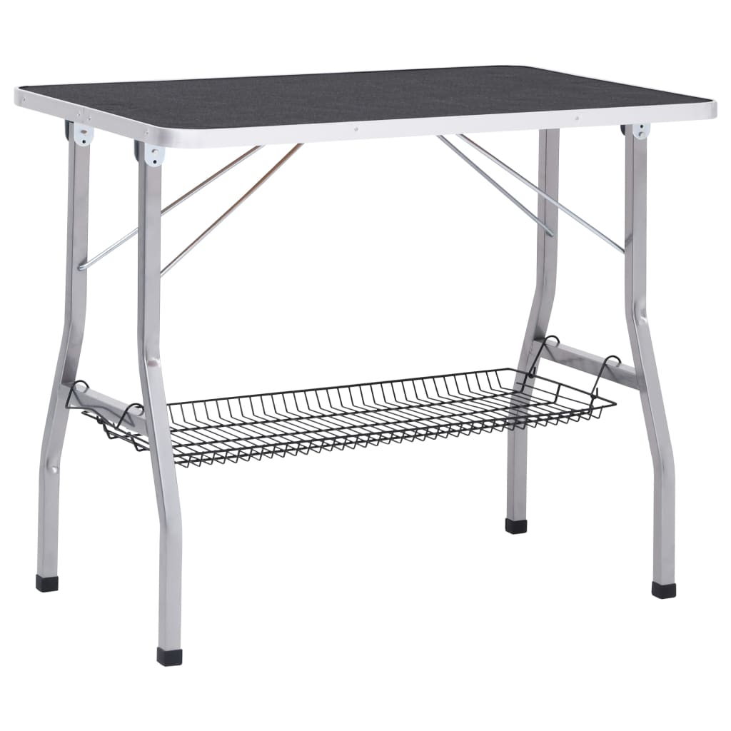 Table De Toilettage Réglable De Chiens Avec 2 Boucles Et Panier