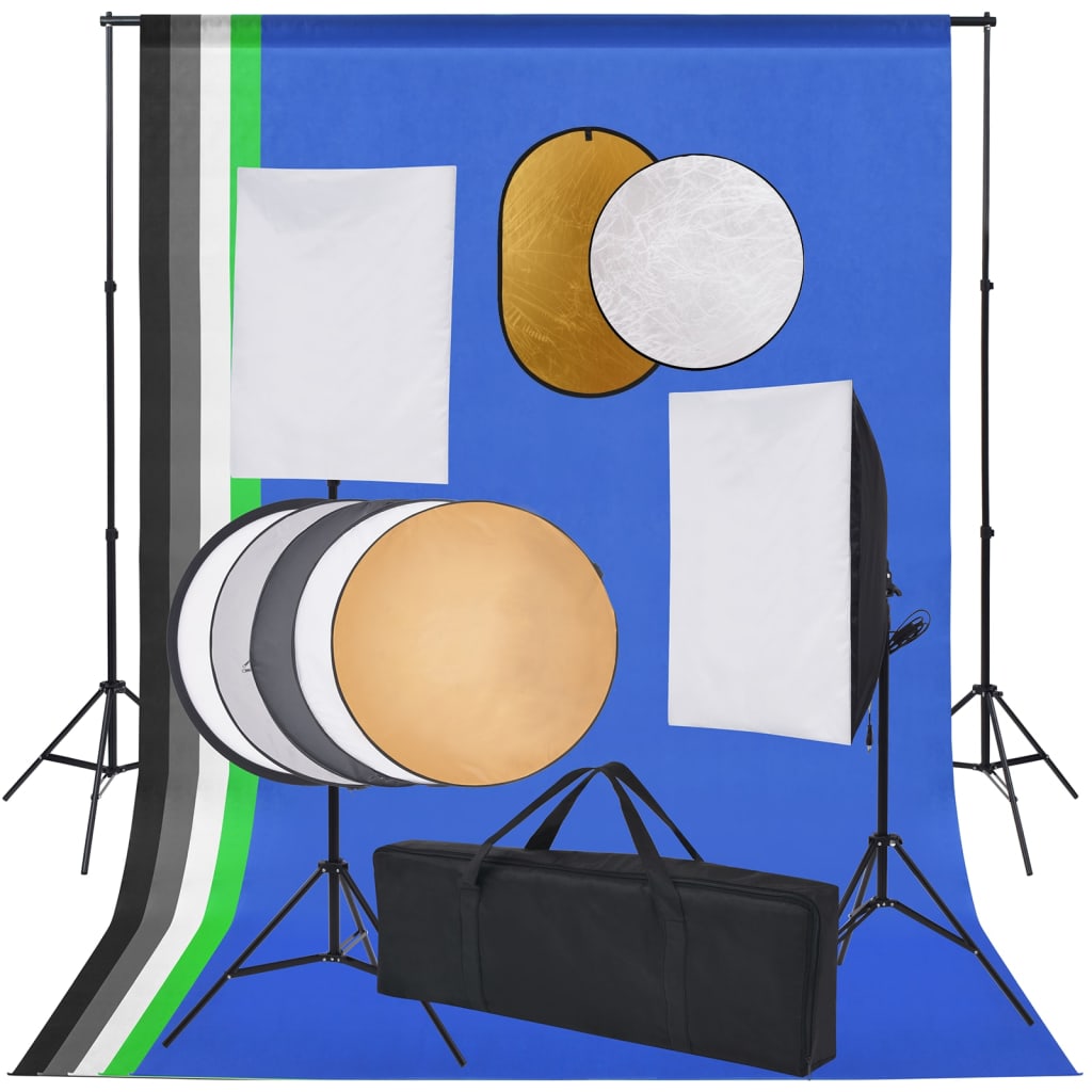 Kit De Studio Photo Boîte À Lumière Toile De Fond Et Réflecteur