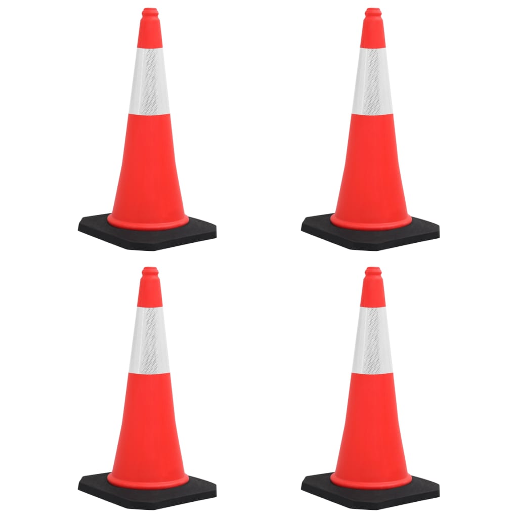 Cônes De Signalisation Réfléchissants À Base Lourde 4 Pcs