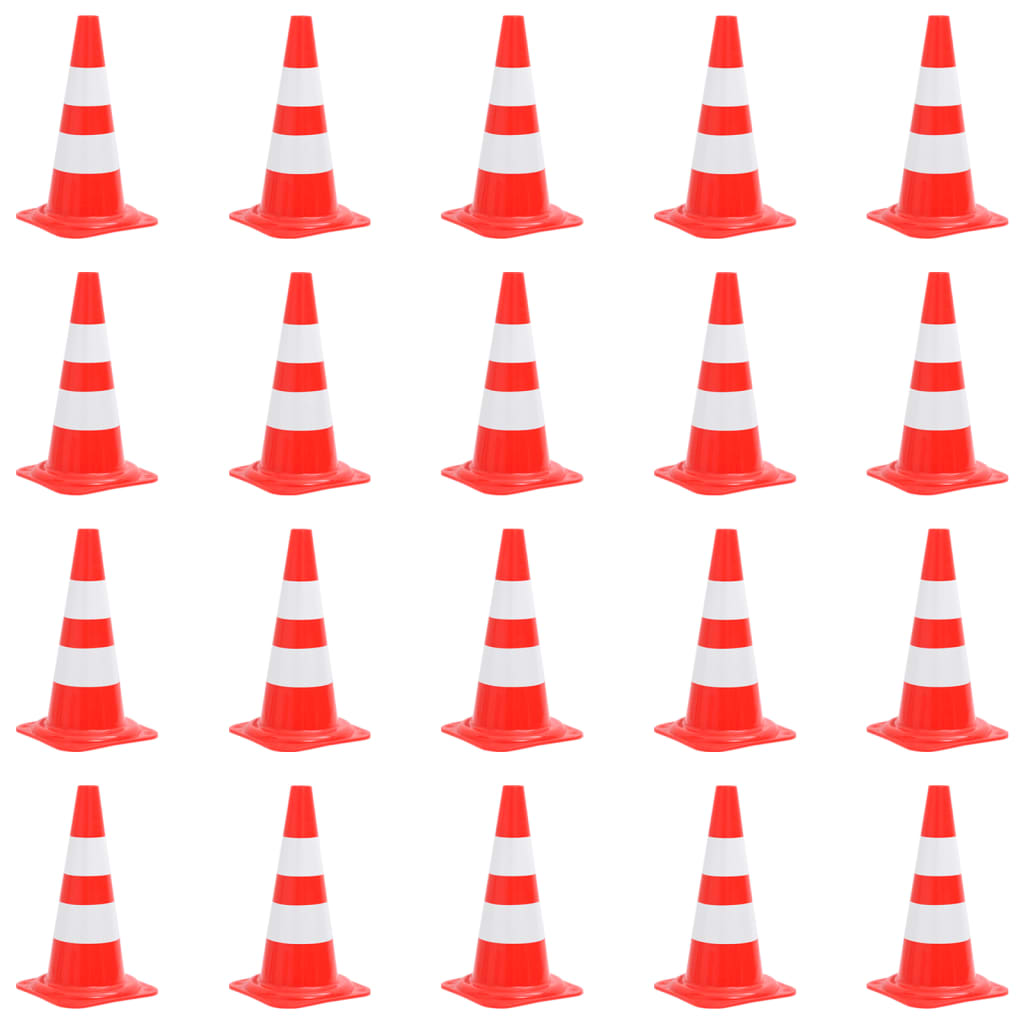 Cône De Signalisation Réfléchissant 10 Pcs 50 Cm Rouge Et Blanc