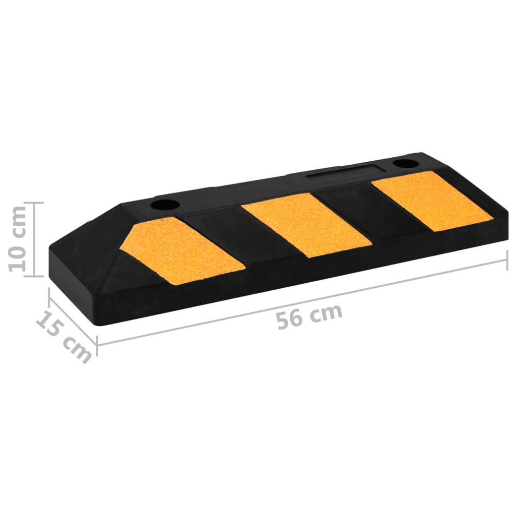 Butoirs De Stationnement 2 Pcs 56X15X10 Cm Caoutchouc