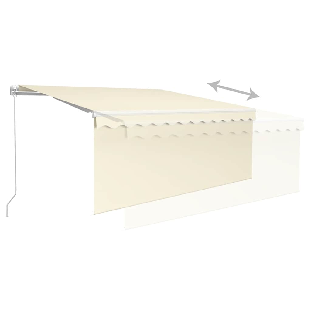 Auvent Manuel Rétractable Avec Store Et Led 3X2,5 M Crème