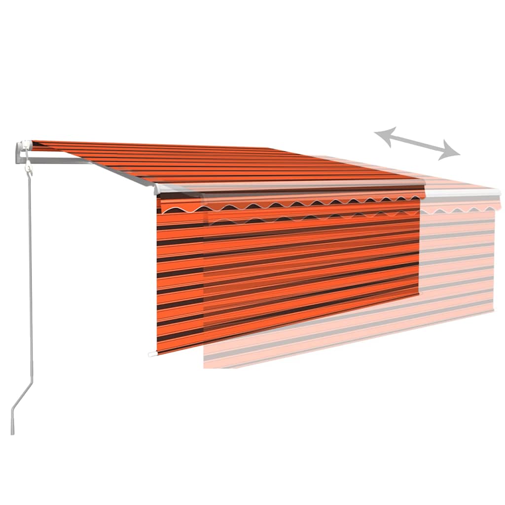 Auvent Rétractable Automatique Store 3,5X2,5 M Orange Et Marron