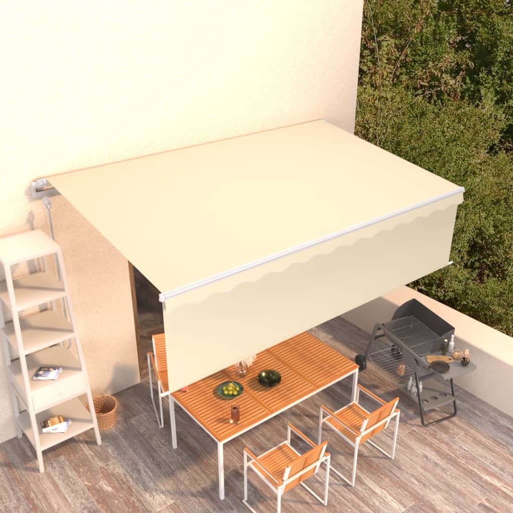 Auvent Rétractable Automatique Avec Store 3X2,5 M Crème
