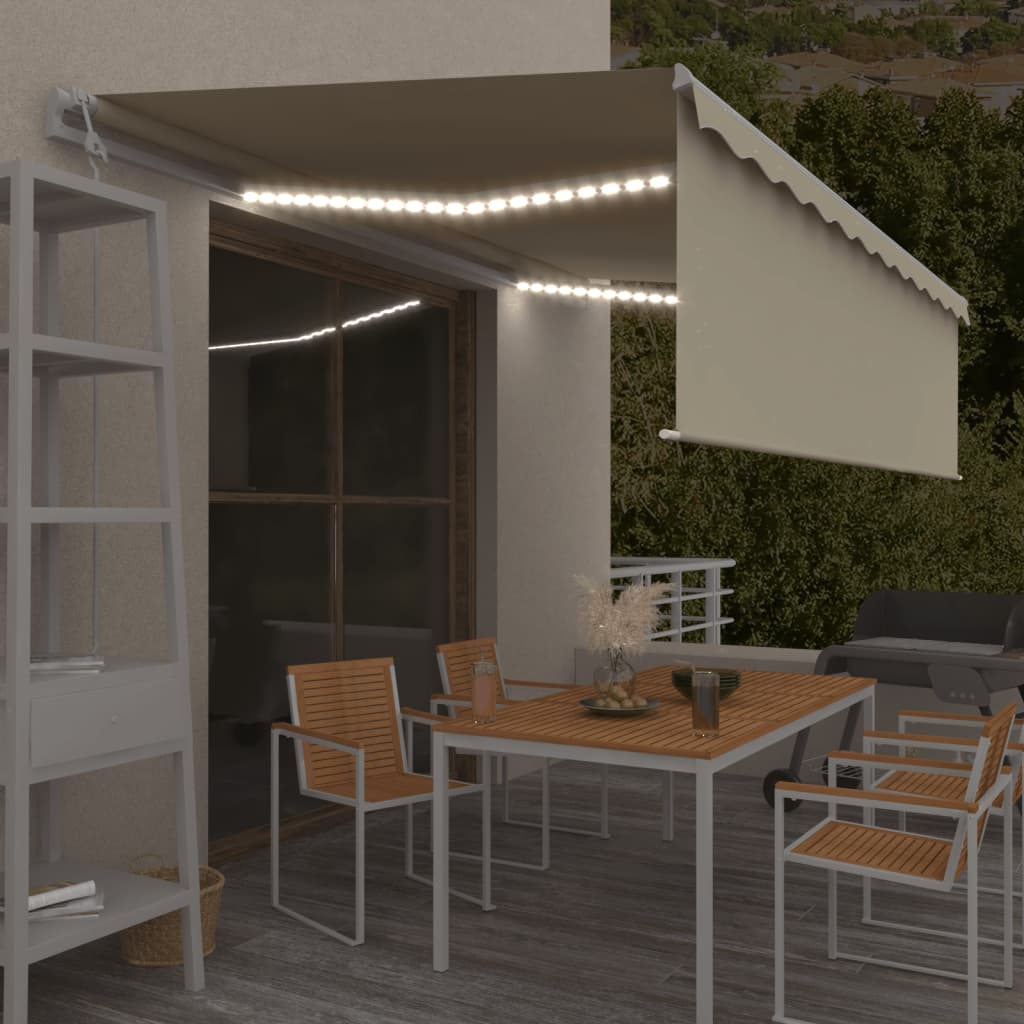 Auvent Automatique Store Capteur De Vent Et Led Crème