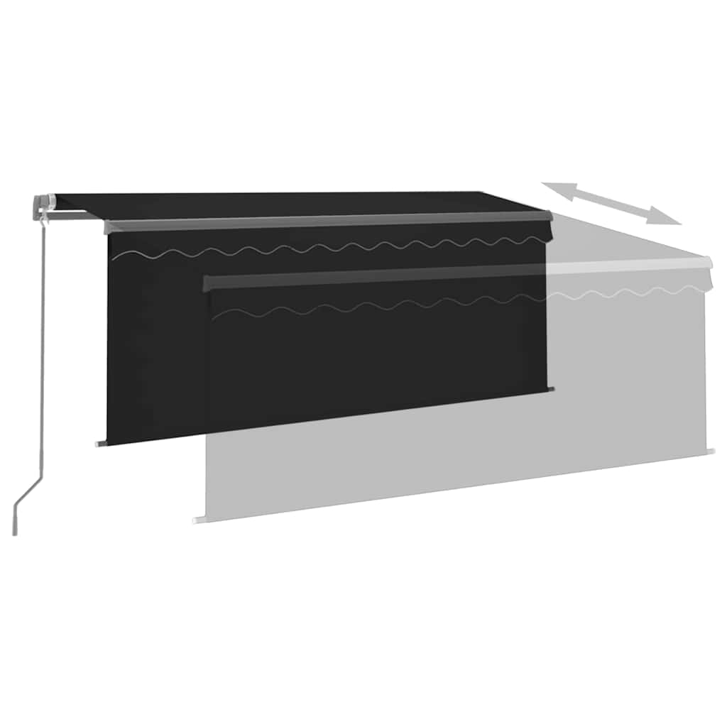 Auvent Manuel Rétractable Et Store Et Led 3X2,5 M Anthracite