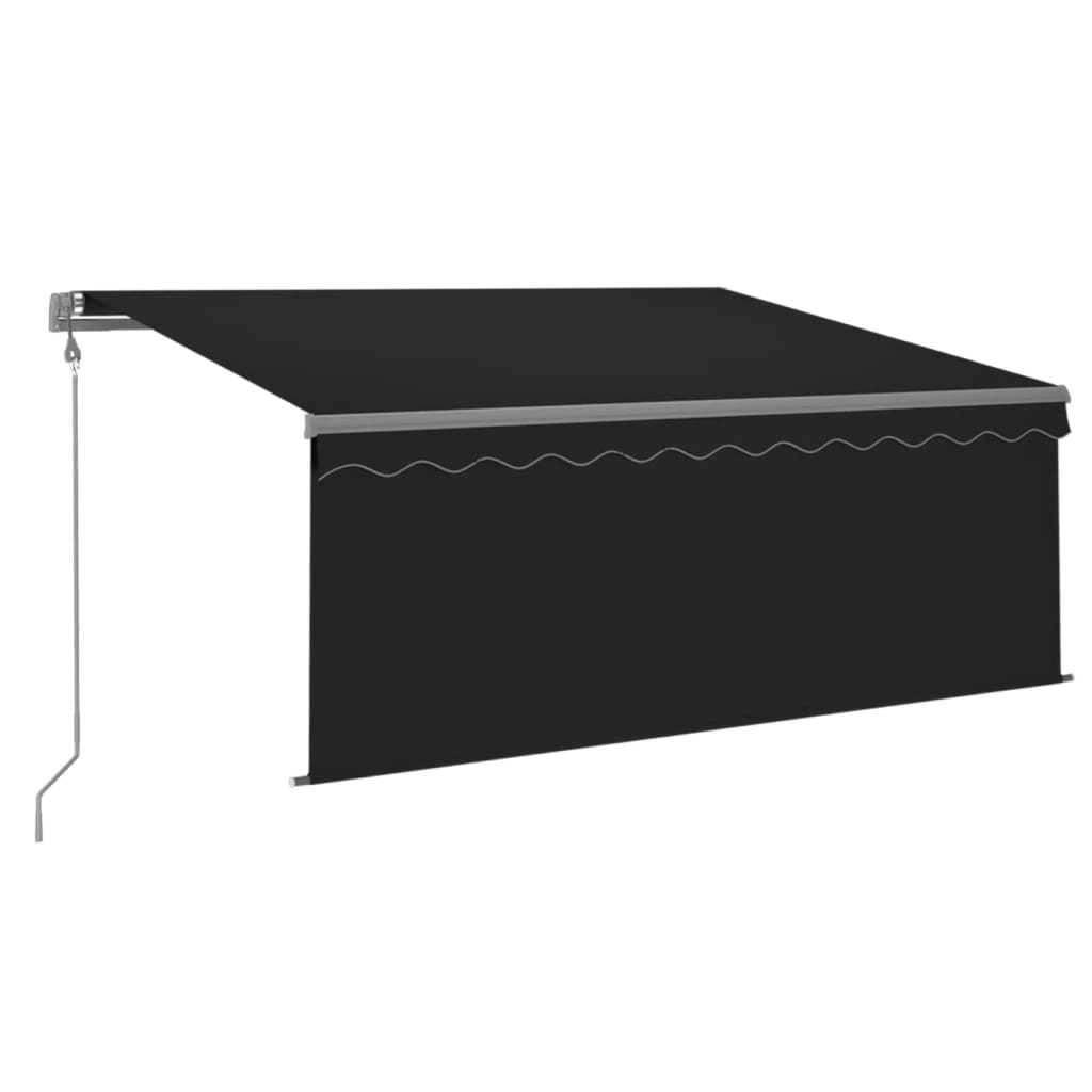 Auvent Automatique Store Capteur De Vent Led 3X2,5 M Anthracite