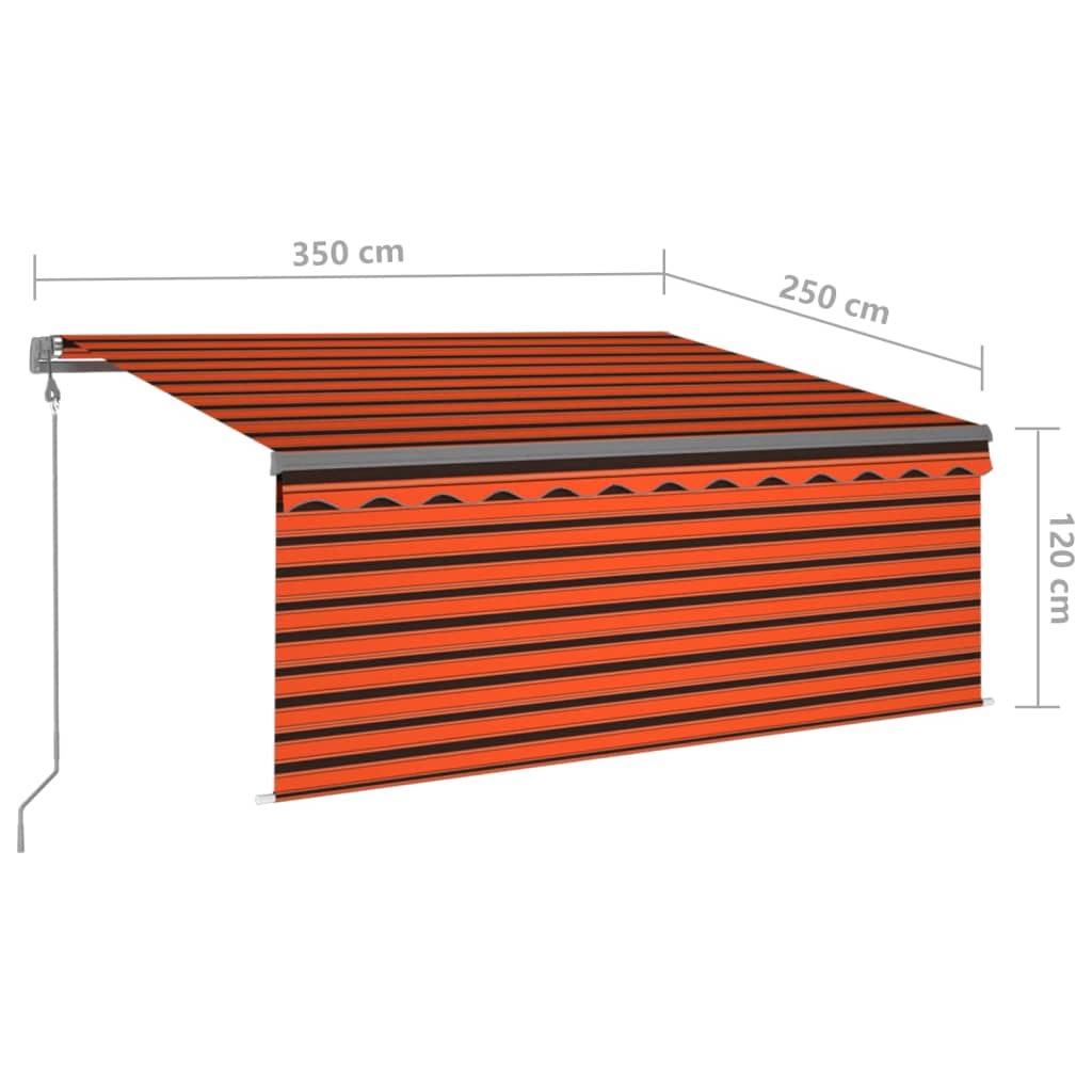 Auvent Automatique Store Capteur De Vent Led Orange Et Marron