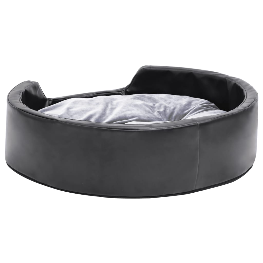 Lit Pour Chiens Noir Et Peluche Et Similicuir