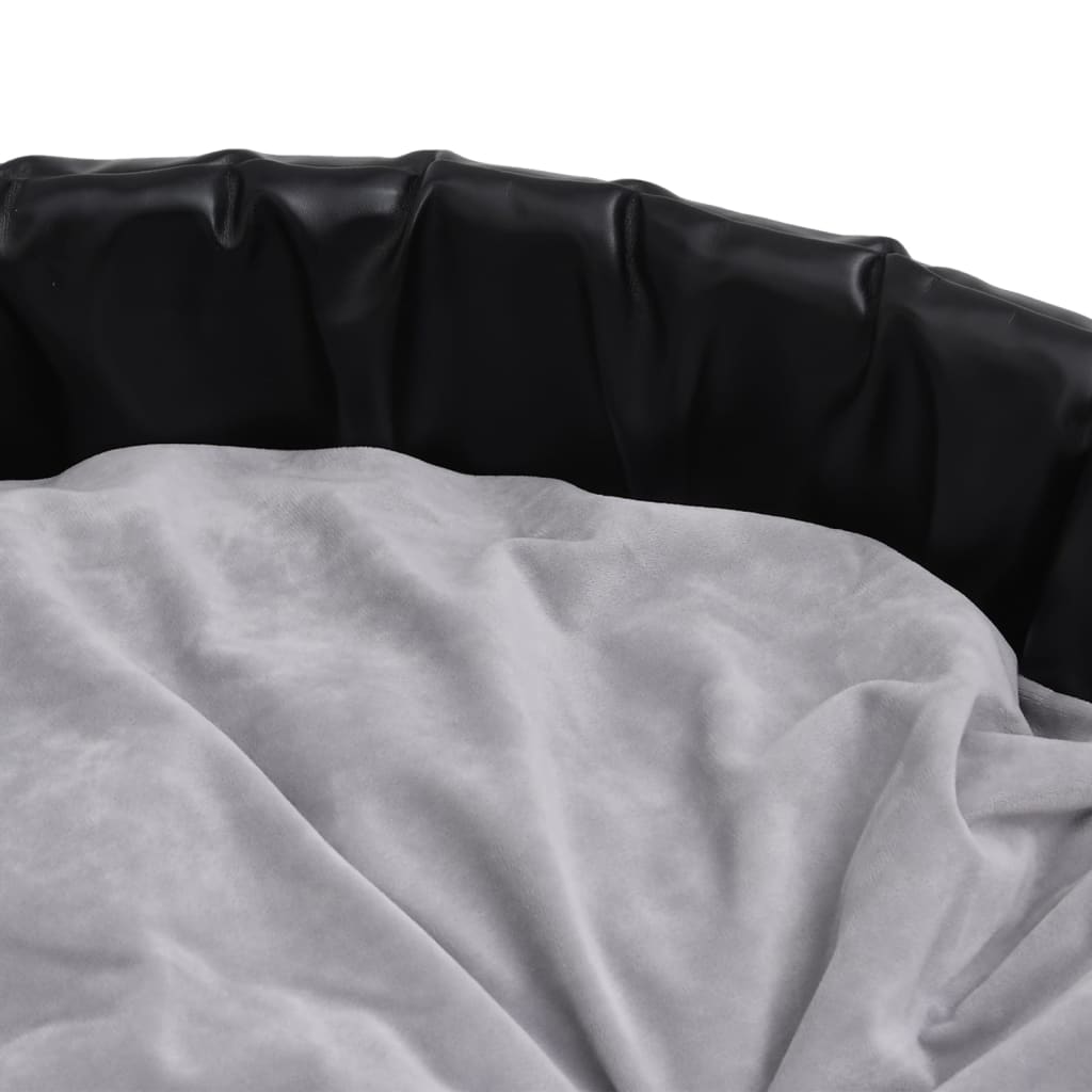 Lit Pour Chiens Noir Et Peluche Et Similicuir