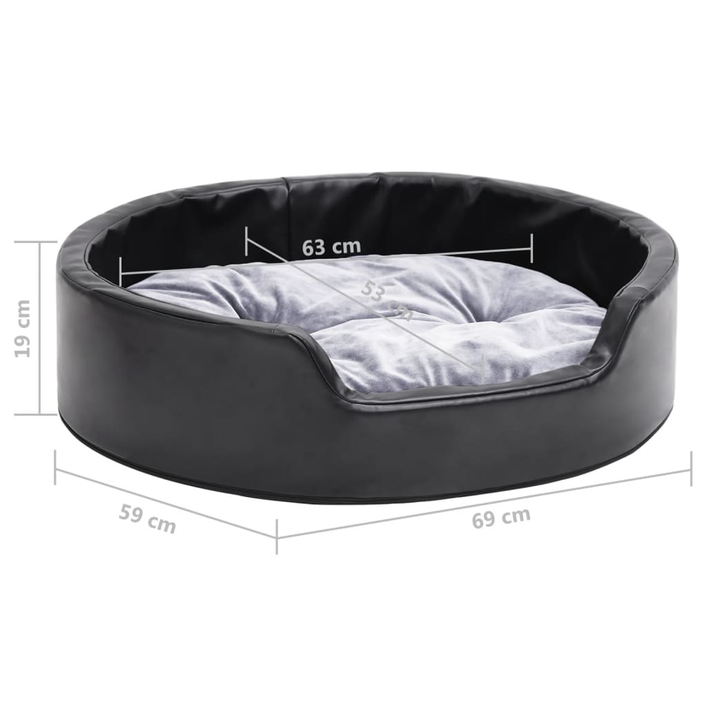 Lit Pour Chiens Noir Et Peluche Et Similicuir