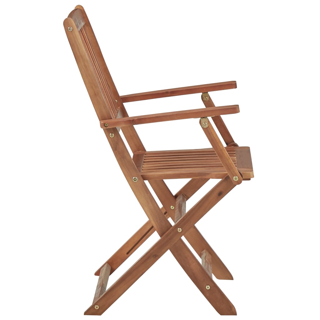 Chaises Pliantes 6 Pièces Avec Coussins En Bois D'acacia Massif