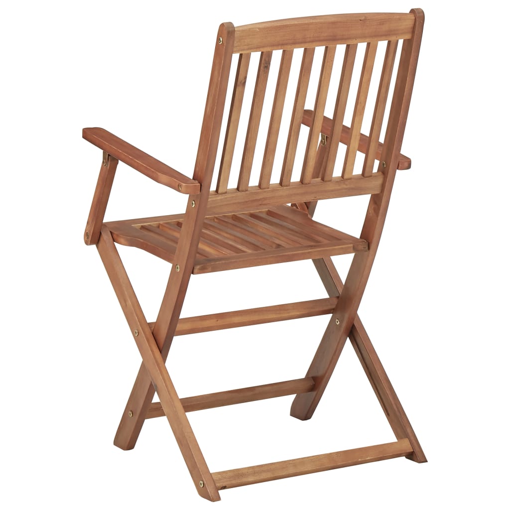 Chaises Pliantes 6 Pièces Avec Coussins En Bois D'acacia Massif