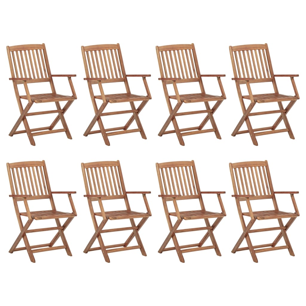 Chaises Pliantes, Lot De 2, 57 X 48,5 X 90 Cm, En Bois D'acacia Massif