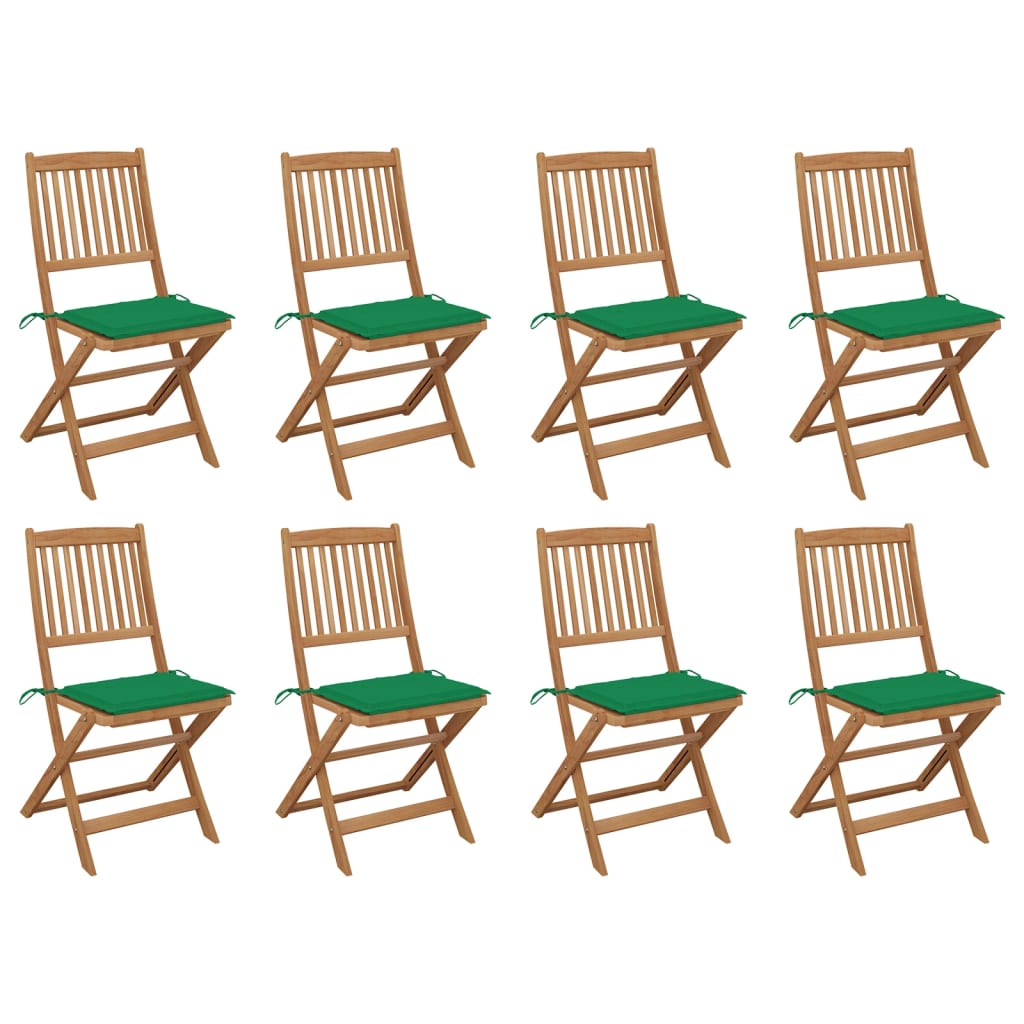 Chaises Pliables De Jardin Lot De 4 Avec Coussins Bois D'acacia