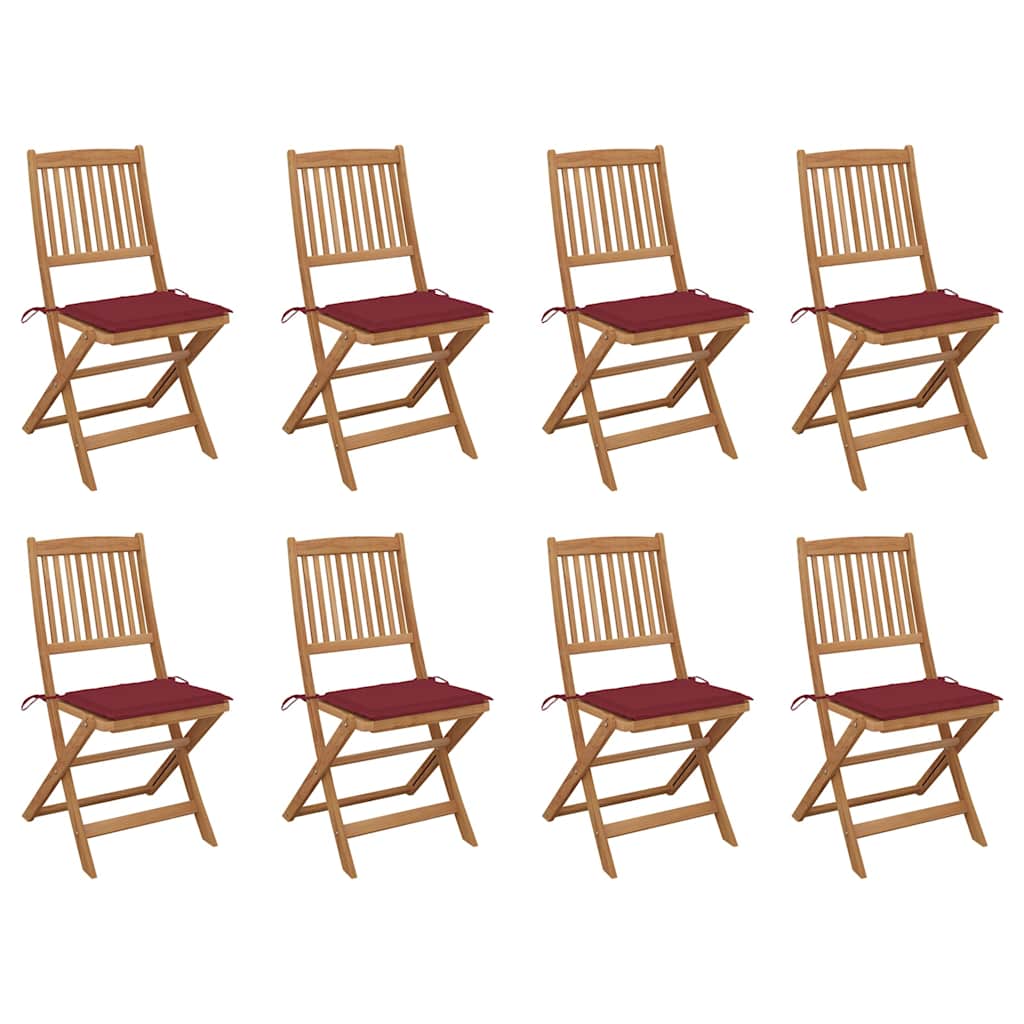 Chaises Pliables De Jardin Lot De 4 Avec Coussins Bois D'acacia