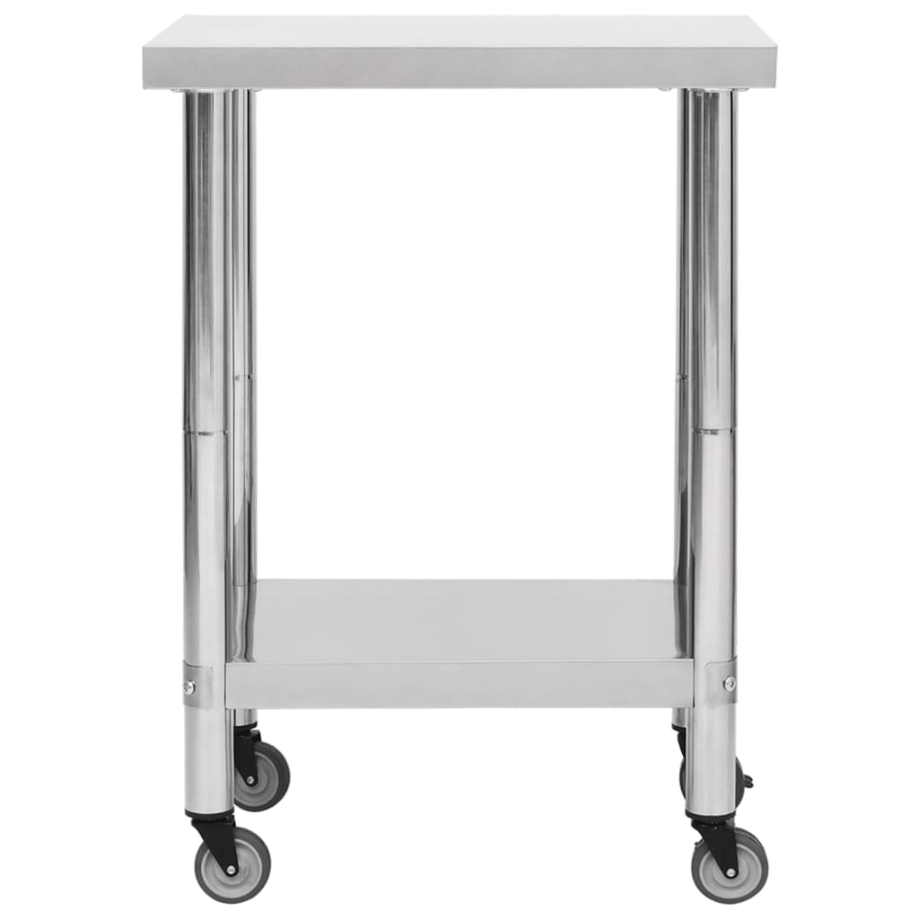 Table De Travail De Cuisine Avec Roues Inox