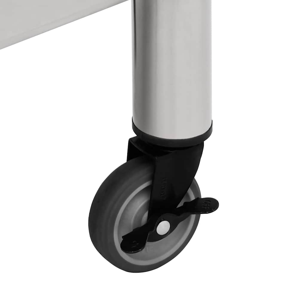 Table De Travail De Cuisine Avec Roues Inox