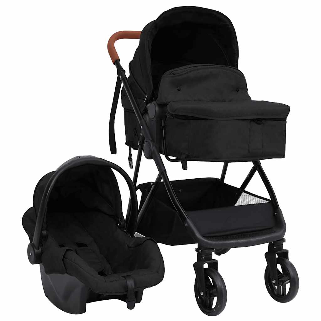 Poussette Pour Bébé 3-En-1 Et Noir Acier